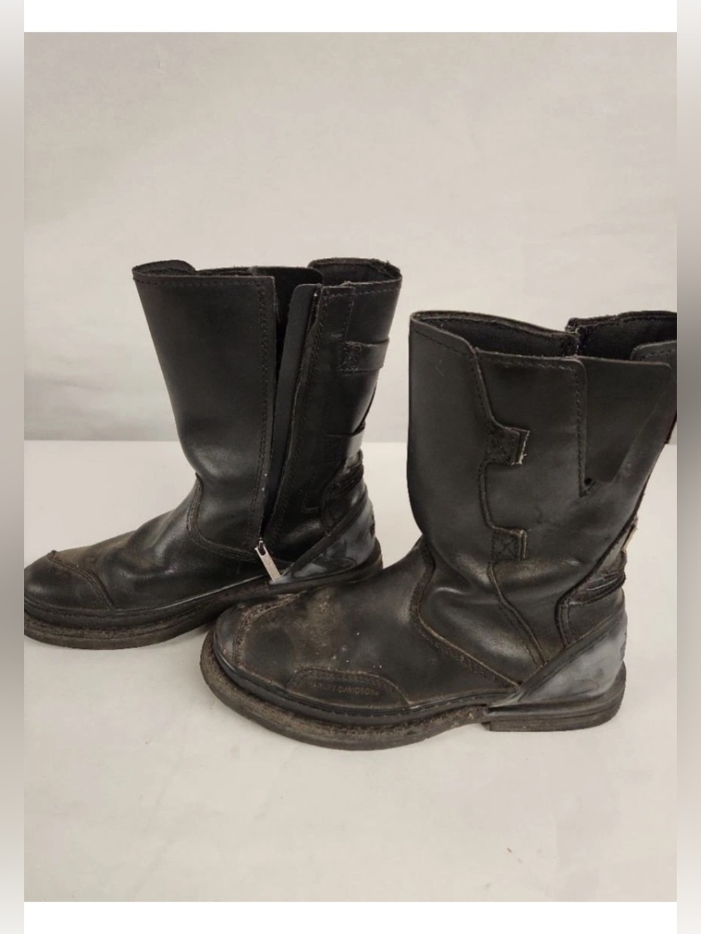 Distressed Classic Harley-Davidson Men's Black Boots Size 11.5